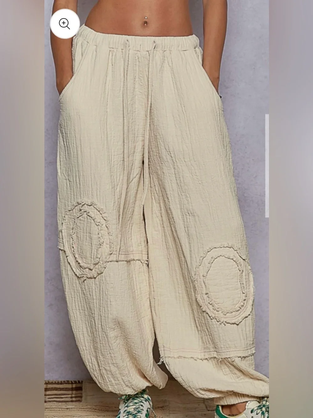 POL CREAM GAUZE STUDDED SWEATPANTS - Picture 2 of 10